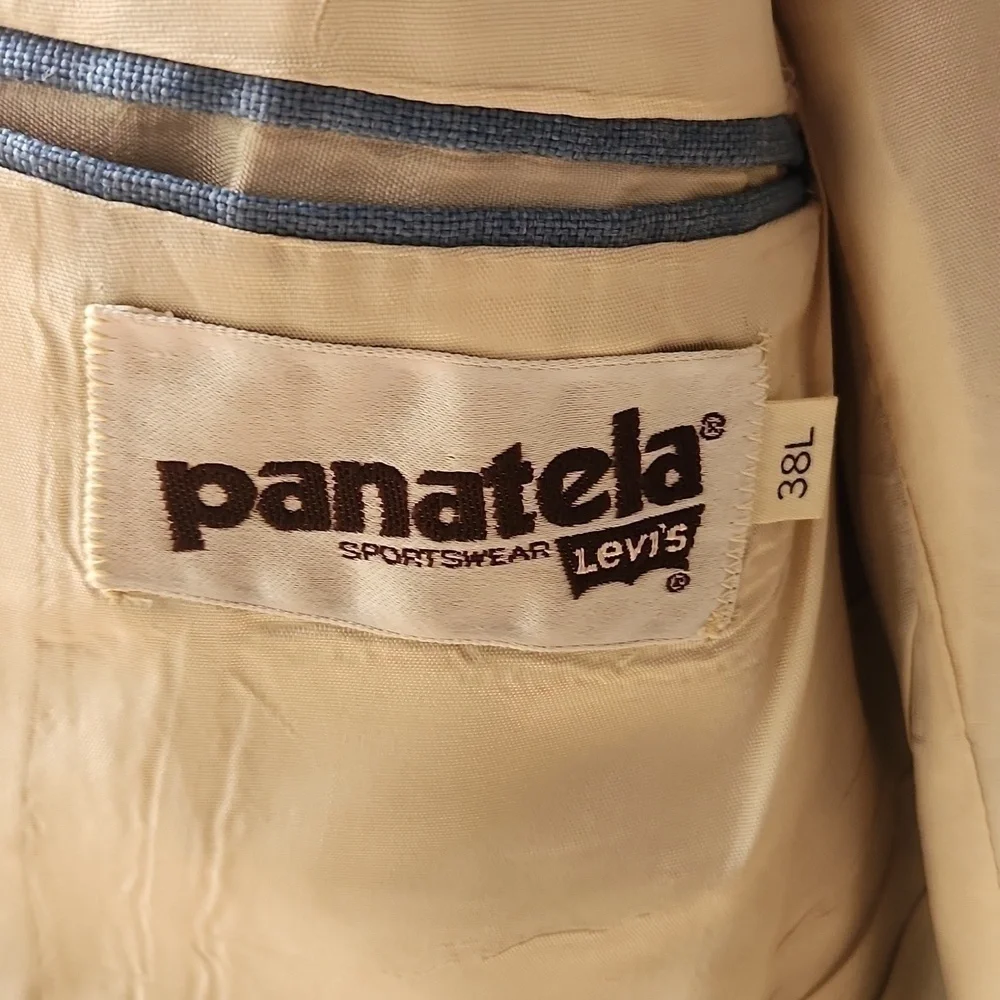 Levi's Panatela Linen Look Jacket Blue 70s Baby Blue